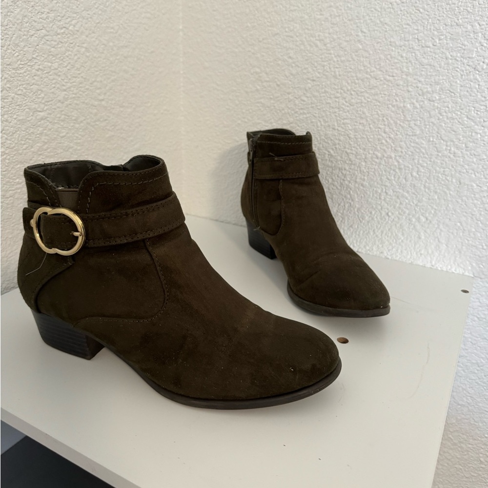 Olive green booties
